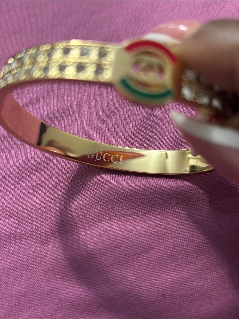 Gucci Gold & Diamond Bangle - Picture 3 of 3